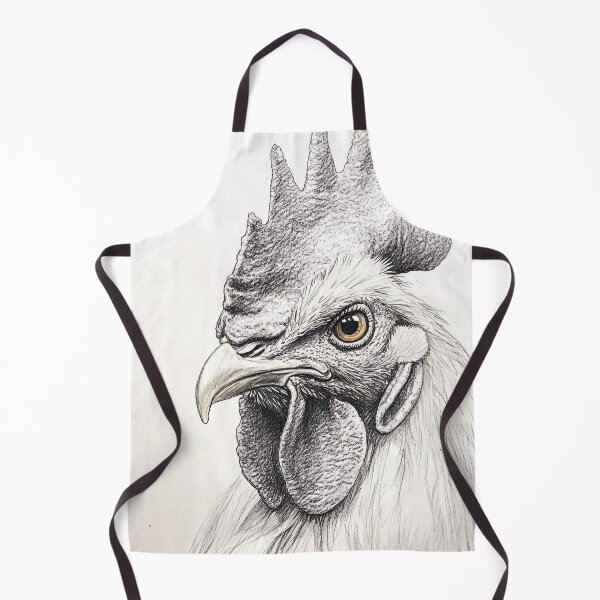 Item preview, Black and white chicken pencil drawing designed and sold by Pencil-Art.