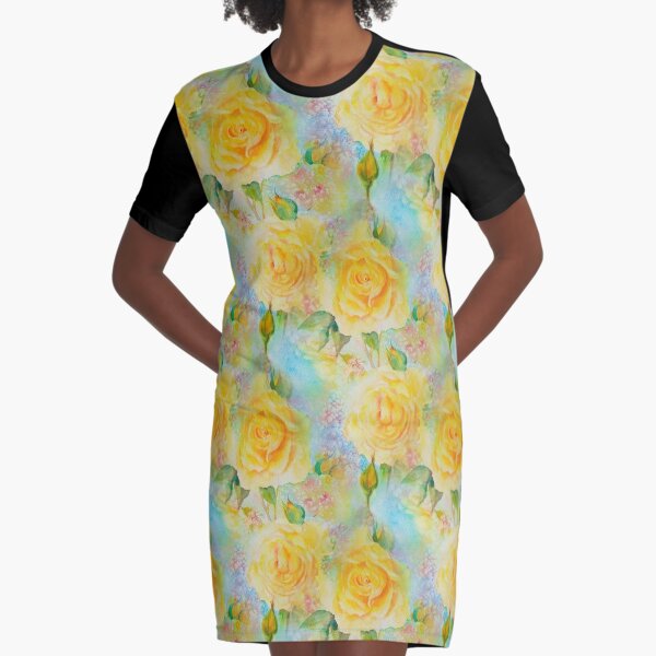 Happy roses Graphic T-Shirt Dress