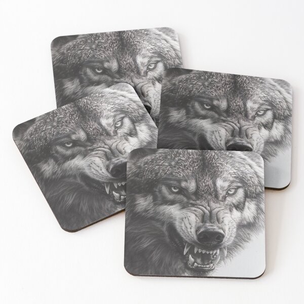 Item preview, Black and white Wolf pencil drawing  designed and sold by Pencil-Art.