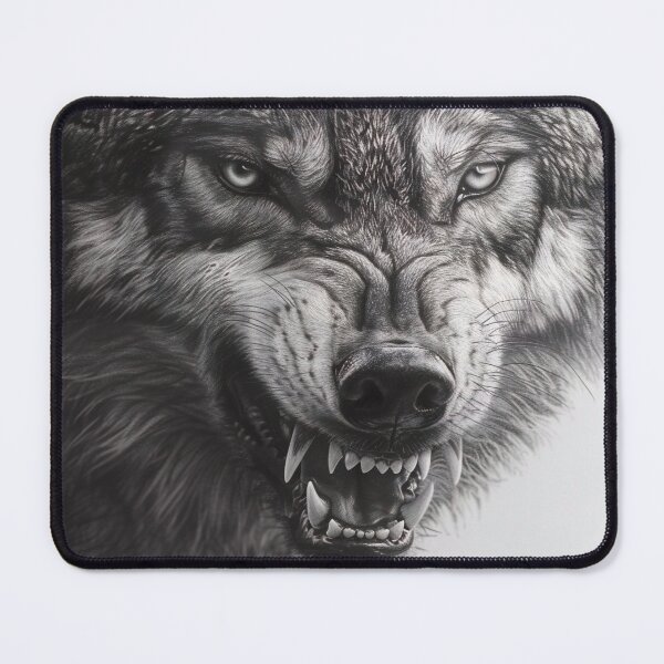 Item preview, Black and white Wolf pencil drawing designed and sold by Pencil-Art.