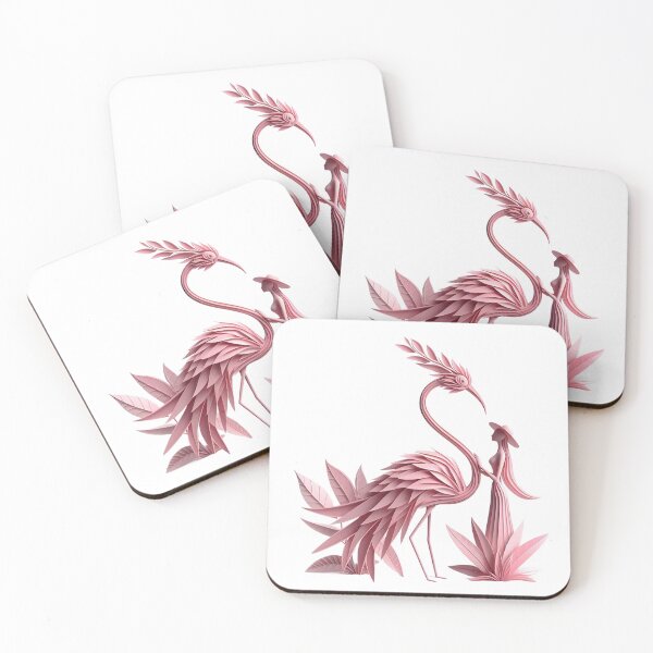 Item preview, Lady and Flamingo in Pink Aesthetic papercraft image designed and sold by Nanthanon.
