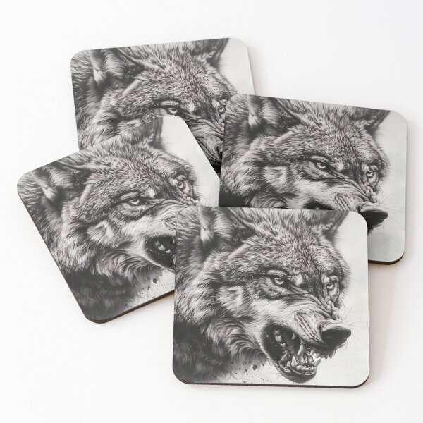 Item preview, Black and white Wolf pencil drawing  designed and sold by Pencil-Art.