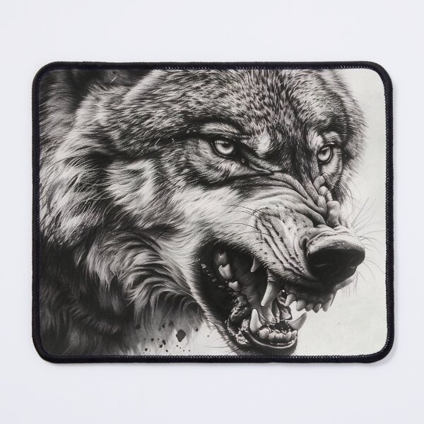 Item preview, Black and white Wolf pencil drawing designed and sold by Pencil-Art.