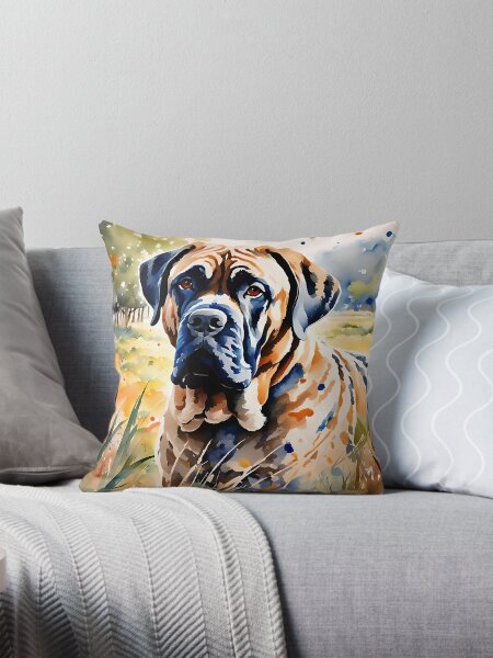 Mastiff Dog Breed Pet Portrait Throw Pillow