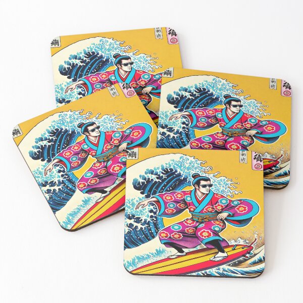 Item preview, Surfing Samurai – Where Ancient Warrior Spirit Meets Modern Waves designed and sold by SakuraJapanArt.