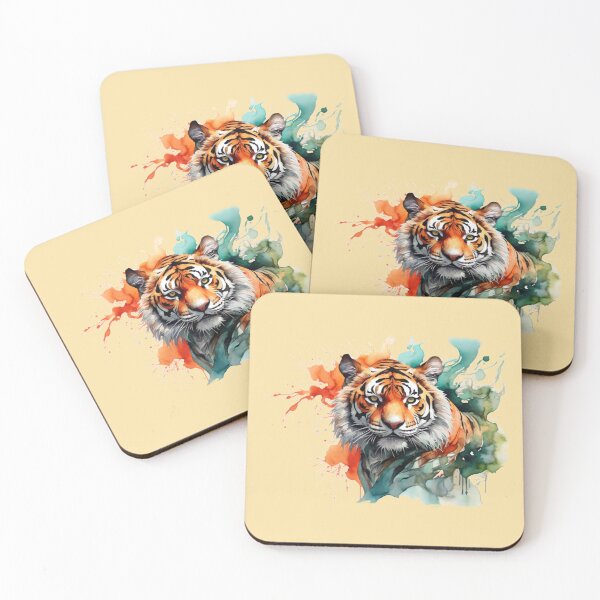Item preview, a big tiger as a watercolor designed and sold by Rose Design & Photos.