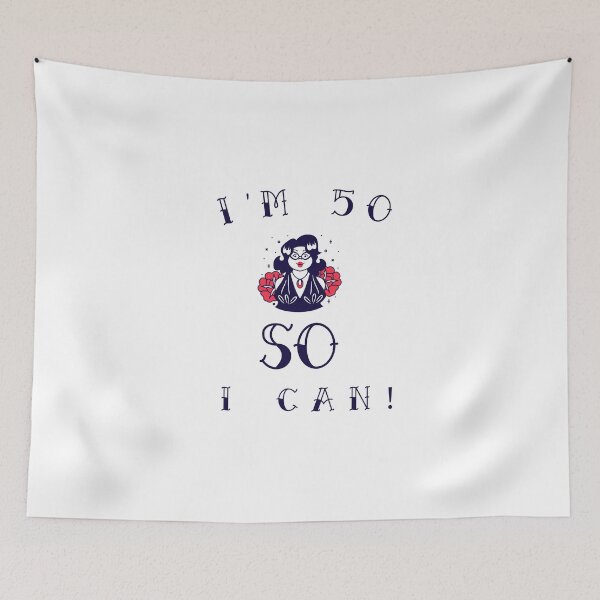 Item preview, I'm 50 So I Can! The perfect gift for any strong woman turning 50! Voluptuous Woman red lips apparel designed and sold by DoodlesDesign.