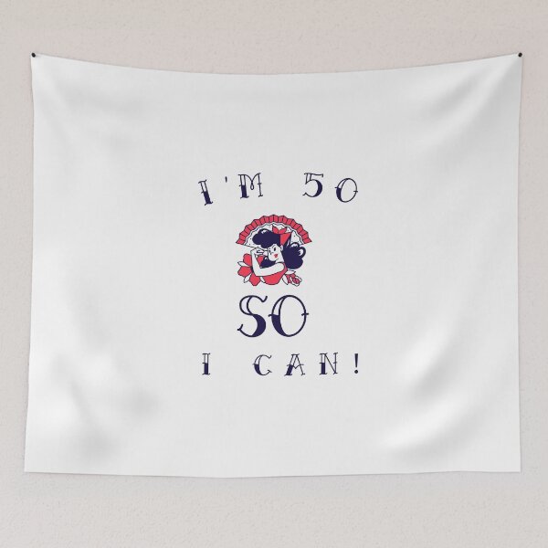 Item preview, I'm 50 So I Can! The perfect gift for any strong woman turning 50! Red fan apparel designed and sold by DoodlesDesign.