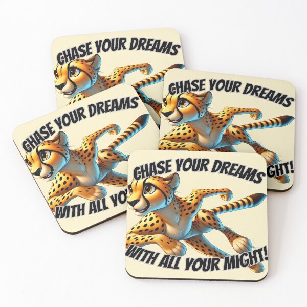 Item preview, Chase Your Dreams with All Your Might - Motivational Cheetah Art designed and sold by Design Delinquent.