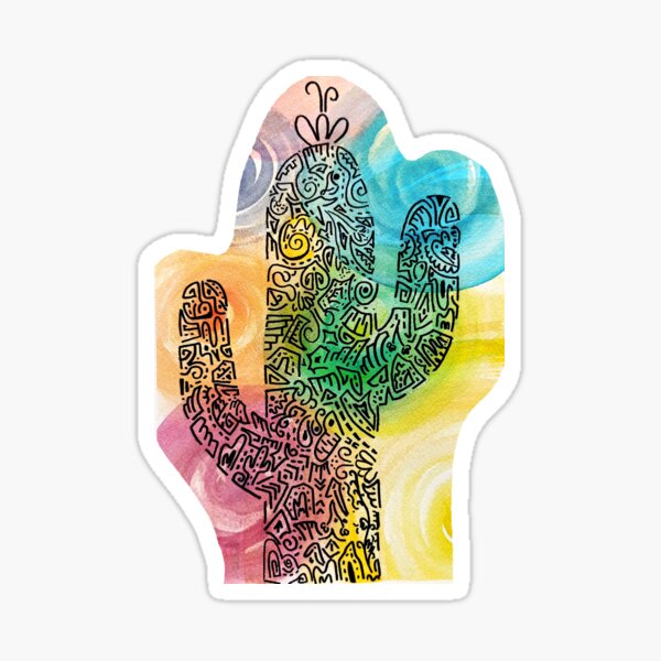 MaoCactus, MaoNature acuarela Doodle Artwork by Maoby Pegatina