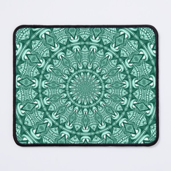 Item preview, Zentangle Tribal Monochrome Mandala 10 - Turquoise designed and sold by taiche.