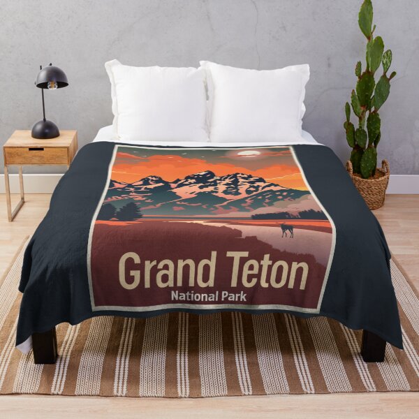 Item preview, A Vintage Travel Illustration of the Grand Teton National Park - Wyoming - US  designed and sold by GoodOldVintage.