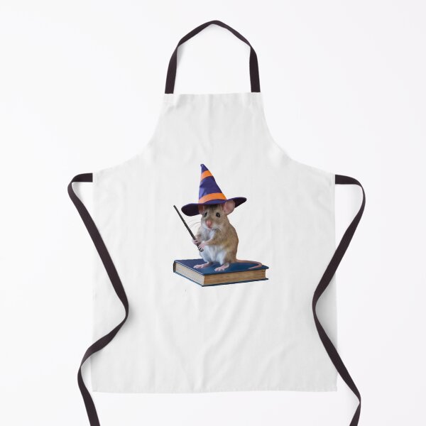 Item preview, a mouse wearing a wizard's hat and holding a magic wand. The mouse is standing on a book,halloween mouse designed and sold by SOUFIANE1991.