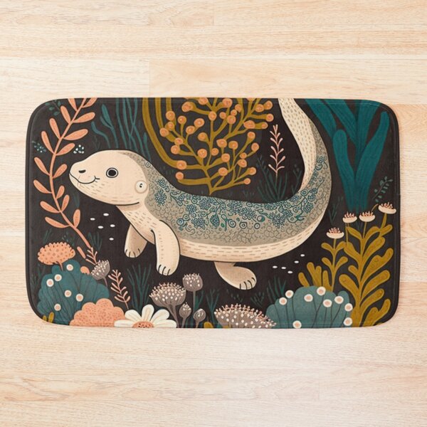 Item preview, Baby newt swims among the sea flowers designed and sold by WintBloom.