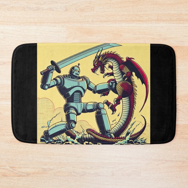 Item preview, Robot Battling A Dragon Pop Art Style designed and sold by artofuniverse.