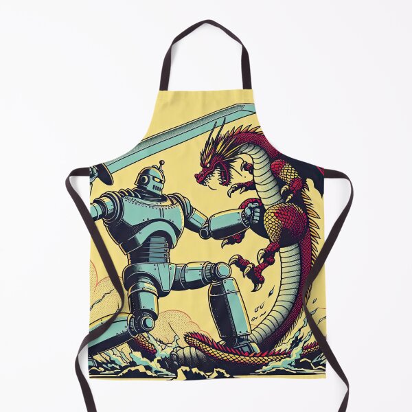 Item preview, Robot Battling A Dragon Pop Art Style designed and sold by artofuniverse.