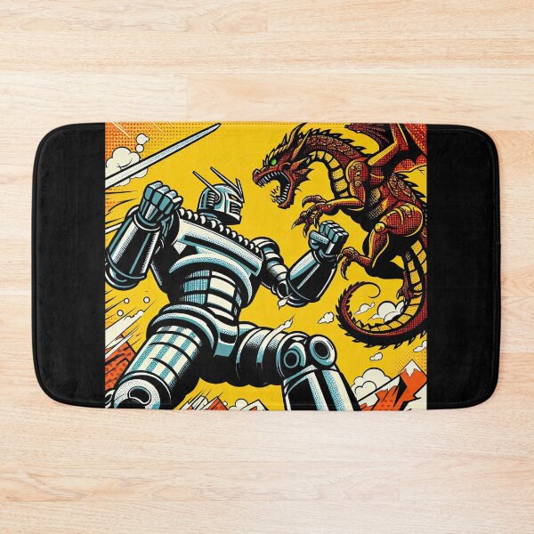 Item preview, Robot Battling A Dragon Pop Art Style designed and sold by artofuniverse.