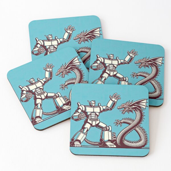Item preview, Robot Battling A Dragon Pop Art Style designed and sold by artofuniverse.