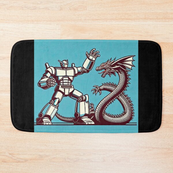 Item preview, Robot Battling A Dragon Pop Art Style designed and sold by artofuniverse.