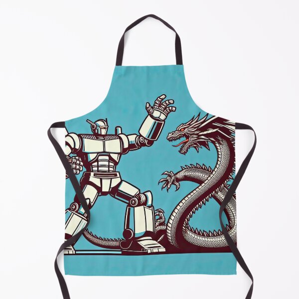 Item preview, Robot Battling A Dragon Pop Art Style designed and sold by artofuniverse.