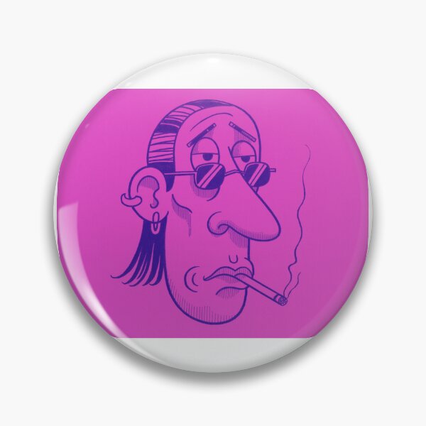 Item preview, Minimalist Cartoon Face with Pipe – Pencil Drawing Art designed and sold by Colorful-Garden.