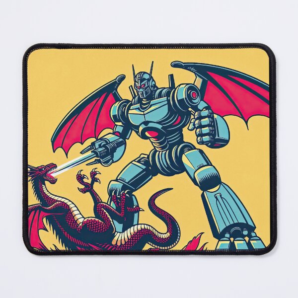 Item preview, Robot Battling A Dragon Pop Art Style designed and sold by artofuniverse.
