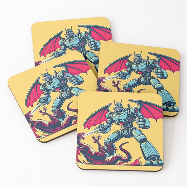 Item preview, Robot Battling A Dragon Pop Art Style designed and sold by artofuniverse.