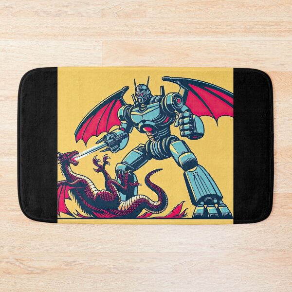 Item preview, Robot Battling A Dragon Pop Art Style designed and sold by artofuniverse.