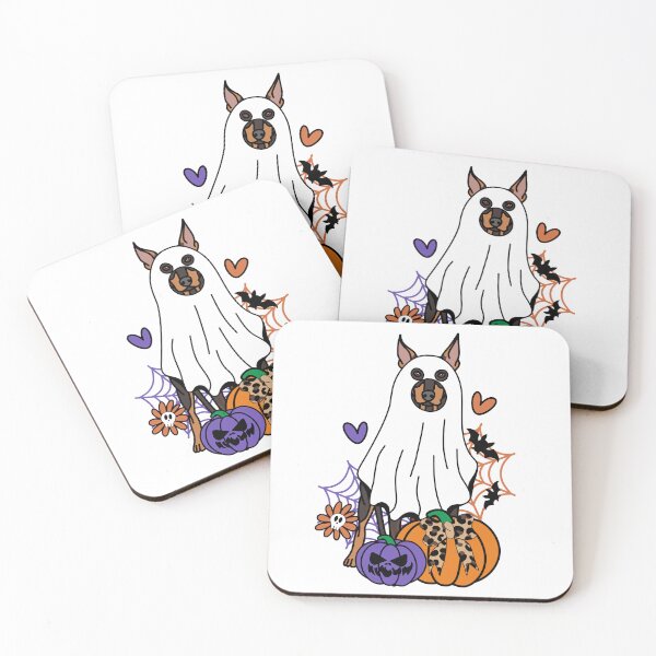 Item preview, Doberman Halloween Ghost Dog, Pumpkins, Bow, Flowers, Bats, Wider web, Pet, Bark, Paw, Animal lover designed and sold by MrsCreative1.
