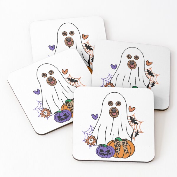 Item preview, Doodle Halloween Ghost Dog, Pumpkins, Bow, Flowers, Bats, Wider web, Pet, Bark, Paw, Animal lover designed and sold by MrsCreative1.