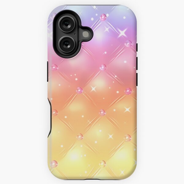 Padded pastel rainbow tile iPhone Tough Case