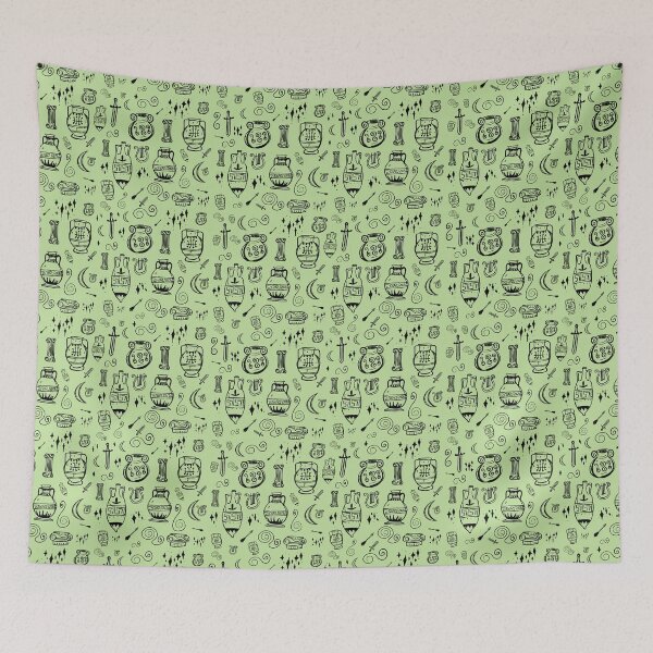 Item preview, Amphora Ancient Greek Doodles Pattern Sage Green designed and sold by iliketeas.