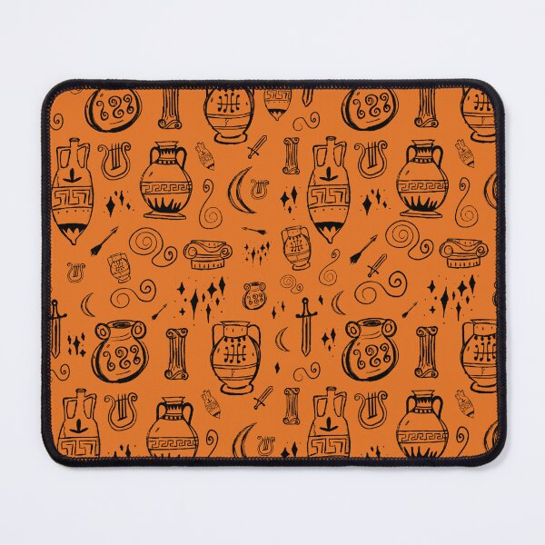 Item preview, Amphora Ancient Greek Doodles Pattern Sage Orange designed and sold by iliketeas.