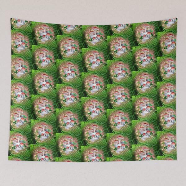 Item preview, Fly Agaric Amanita muscaria Toadstool Mushrooms and Ferns designed and sold by WildWoodlandWitch.