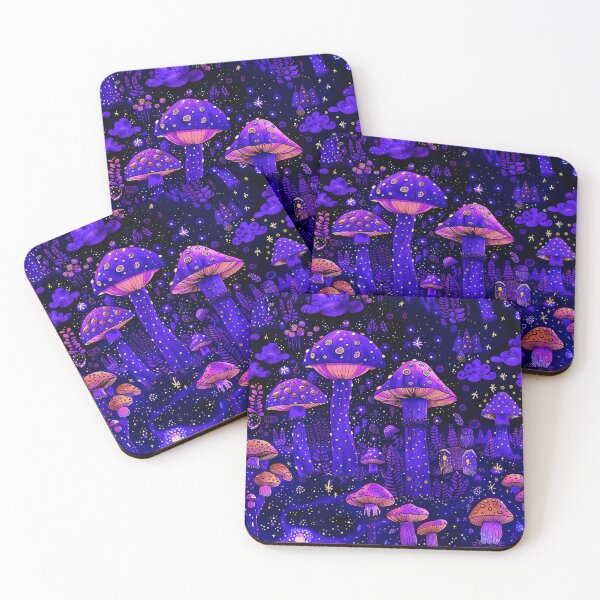 Item preview, fluorescent black light mushroom field designed and sold by Maddrick.
