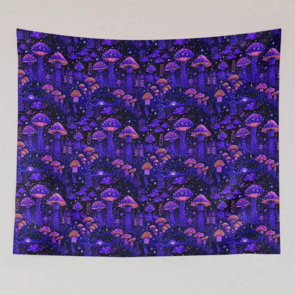 Item preview, fluorescent black light mushroom field designed and sold by Maddrick.