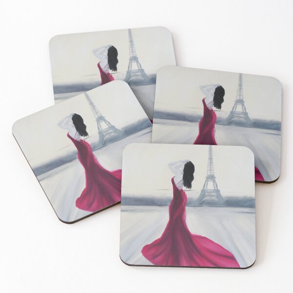 Item preview, Red dress in Paris - Artem Tuliuk original oil painting designed and sold by Artem Tuliuk.