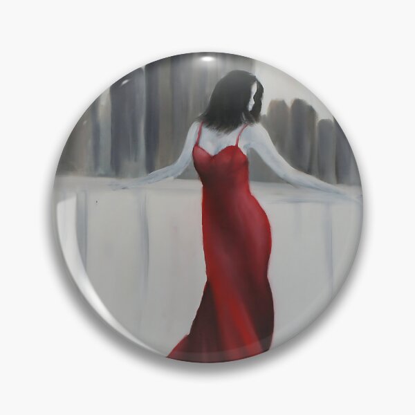 Item preview, Red dress in city - Artem Tuliuk original oil painting designed and sold by Artem Tuliuk.