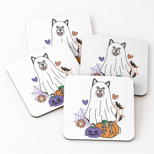 Item preview, Husky Halloween Ghost Dog, Pumpkins, Bow, Flowers, Bats, Wider web, Pet, Bark, Paw, Animal lover designed and sold by MrsCreative1.