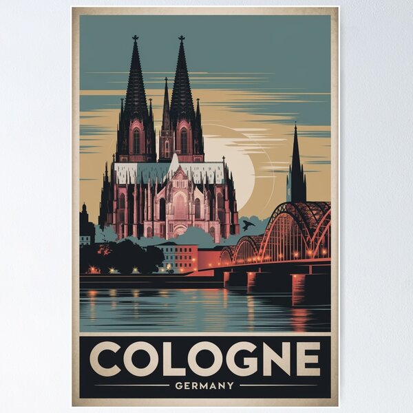 Item preview, Cologne Vintage Travel Poster designed and sold by TravelerRat.