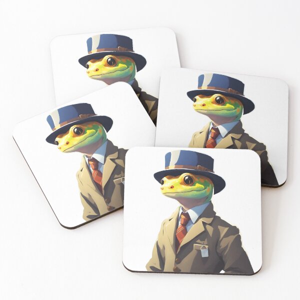 Item preview, Happy Gecko Businessman - Unique Pet Roleplay Salesman Design designed and sold by CrownedCanvas.
