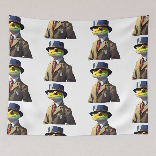 Item preview, Happy Gecko Businessman - Unique Pet Roleplay Salesman Design designed and sold by CrownedCanvas.