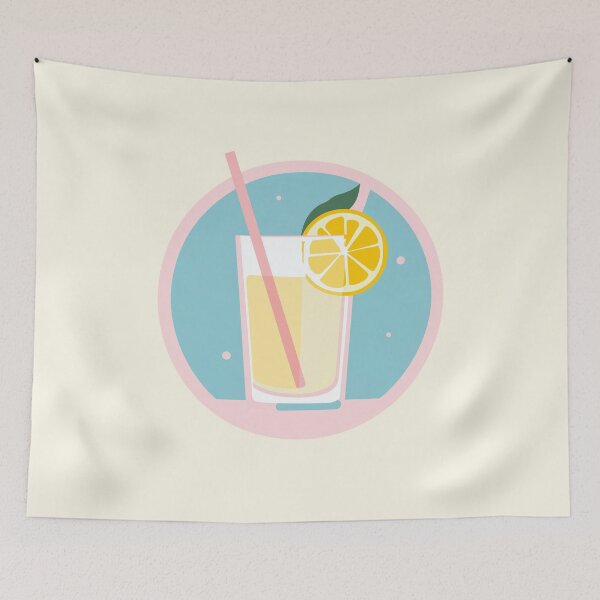 Item preview, Lemonade Illustration, Child Art, Colorful Drawing of Refreshing Drink, Wall Decor for Kids designed and sold by hannaprescott.