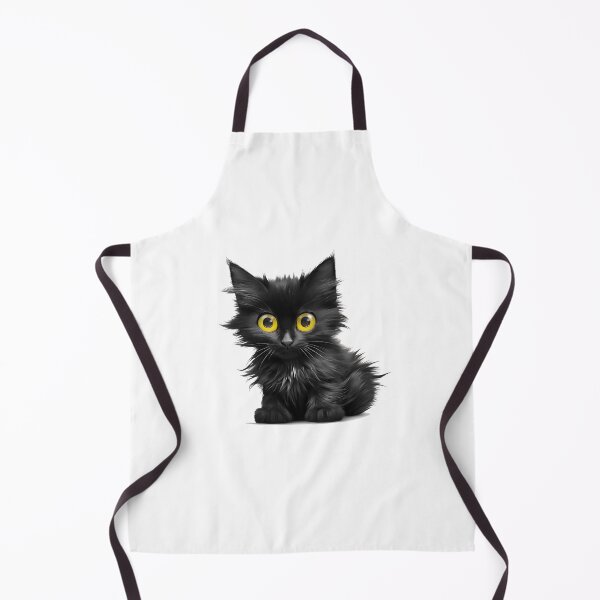 Item preview, Fluffy Black Kitten with Big Yellow Eyes designed and sold by quoting.