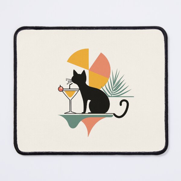 Item preview, Cat with Cocktail Illustration, Child Art, Funny Animal Drawing, Wall Decor for Kids designed and sold by hannaprescott.