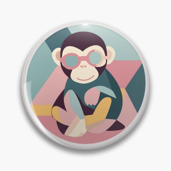 Artikelvorschau, Illustration eines Affen mit Sonnenbrille, kindliche Kunst, lustige Tierzeichnung, Wanddekoration für Kinder entworfen und verkauft von hannaprescott.