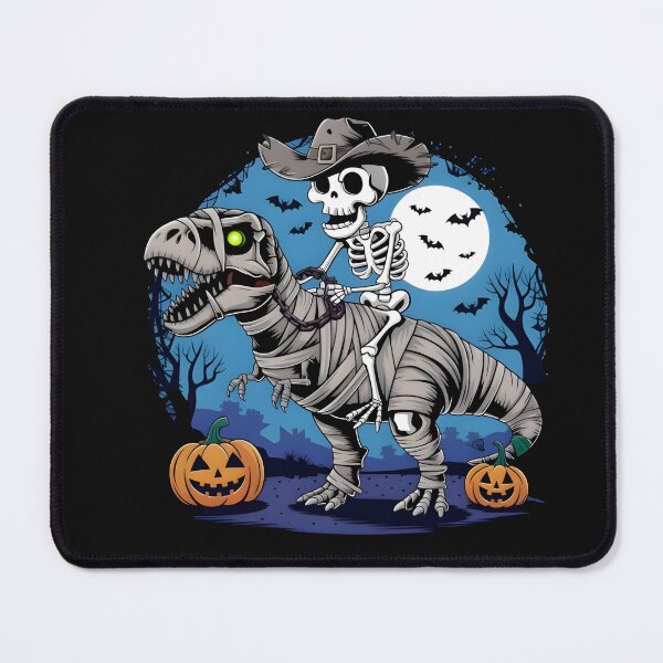 Item preview, A skeleton riding a mummy wrapped T-Rex dinosaur designed and sold by MRFEZOO2030.