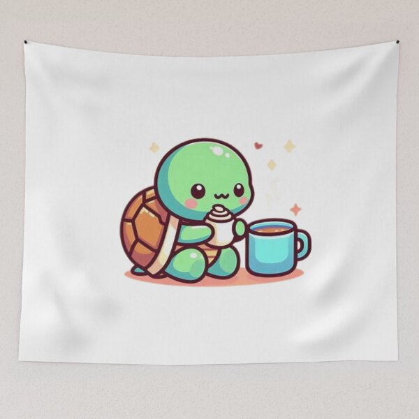 Item preview, turtle with coffee designed and sold by Eternalski.