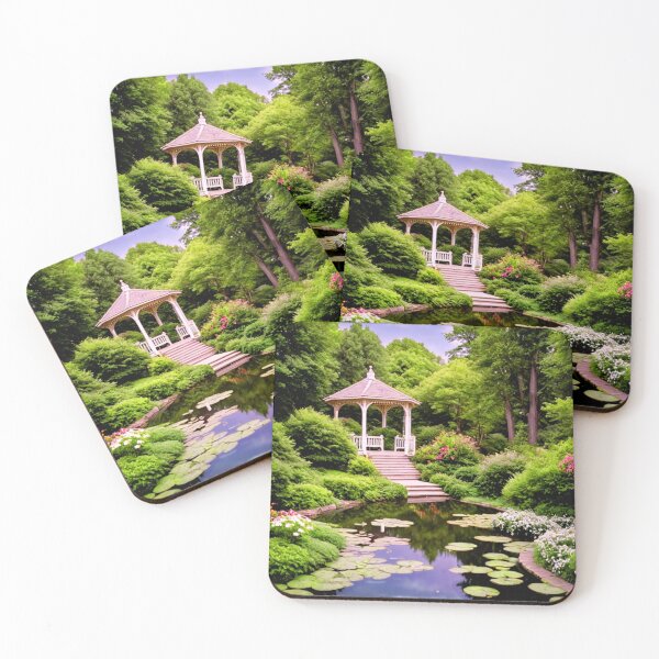 Item preview, Hidden Garden Oasis: Cozy Gazebo & Secret Garden Scene with Pond designed and sold by rajasekhark.
