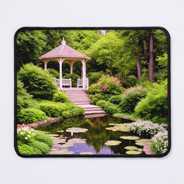 Item preview, Hidden Garden Oasis: Cozy Gazebo & Secret Garden Scene with Pond designed and sold by rajasekhark.